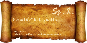 Szedlák Klaudia névjegykártya