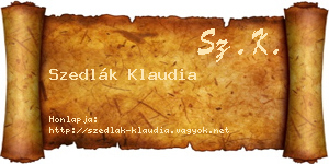 Szedlák Klaudia névjegykártya