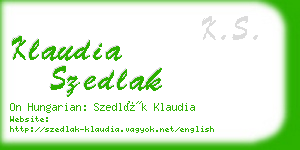 klaudia szedlak business card